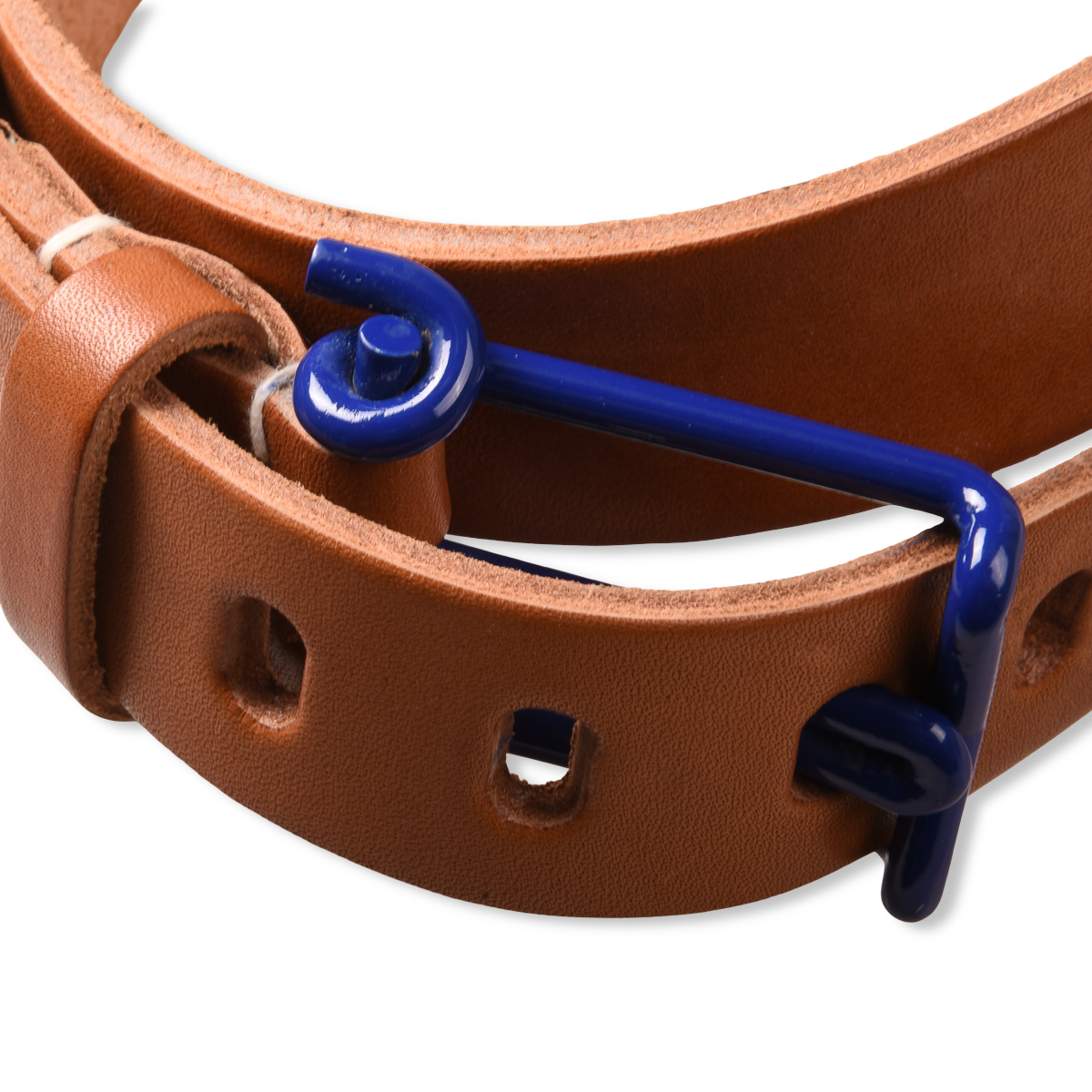 Tender Co. Belt Tan Leather Blue Buckle