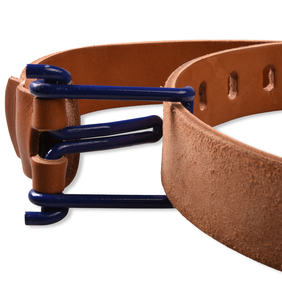 Tender Co. Belt Tan Leather Blue Buckle