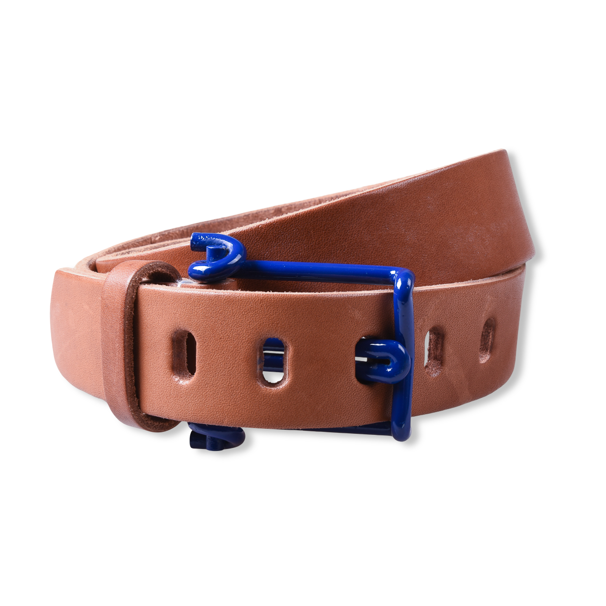 Tender Co. Belt Tan Leather Blue Buckle