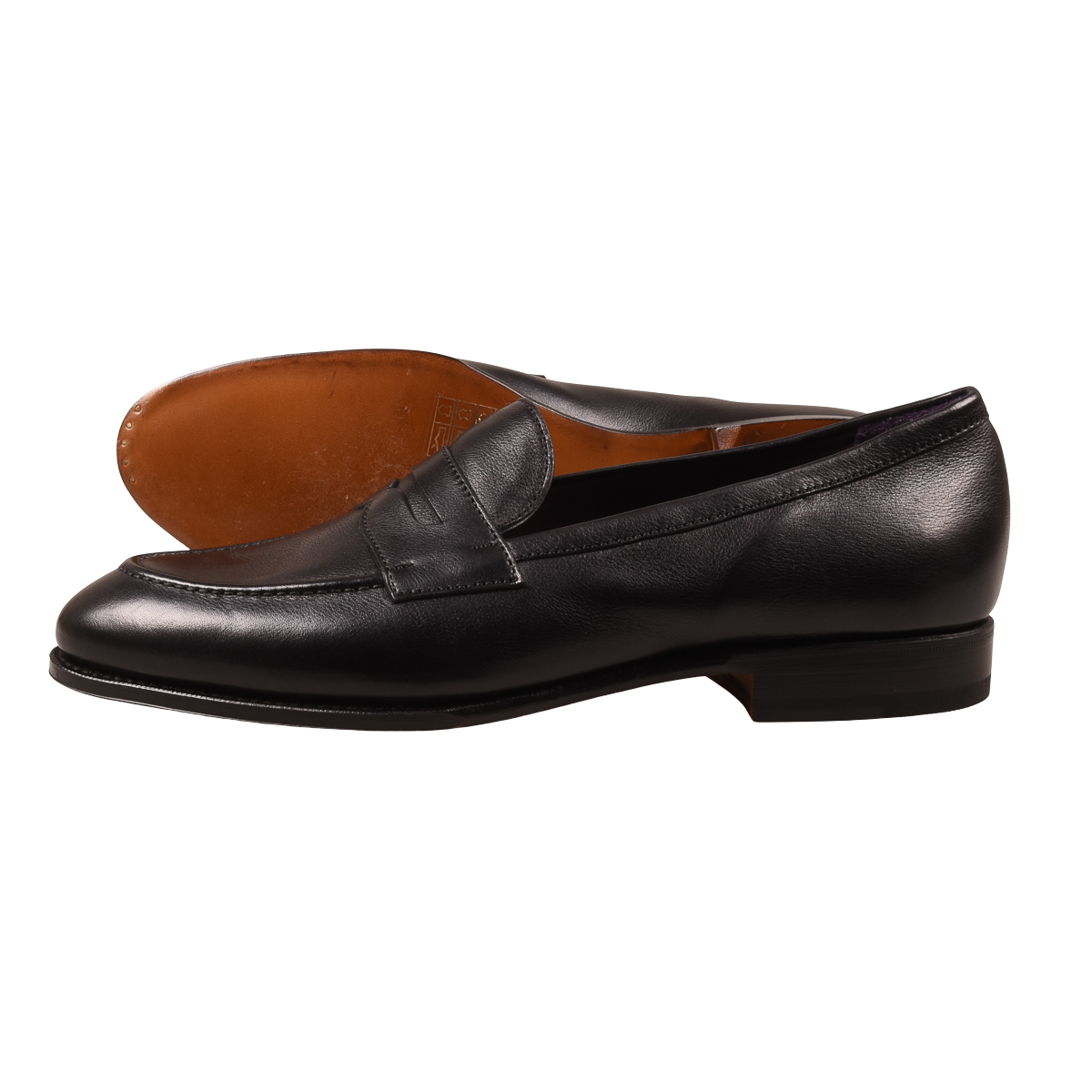 Carmina Black Penny Loafers 80191 UETAM