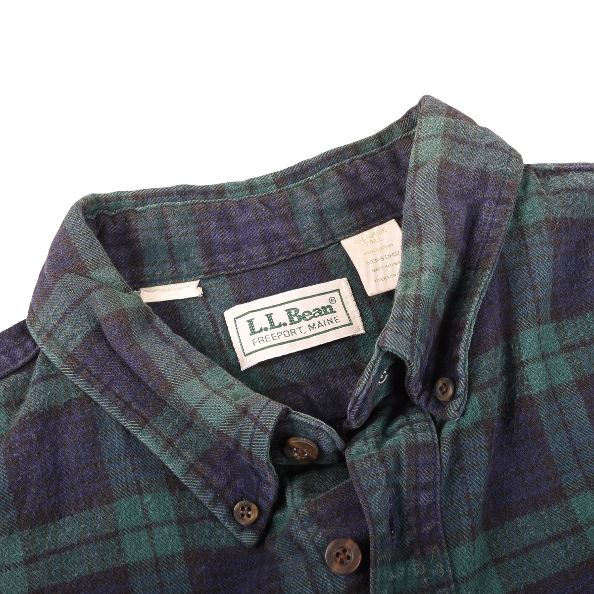 L.L. Bean 80s Made In USA Check Flannel Shirt