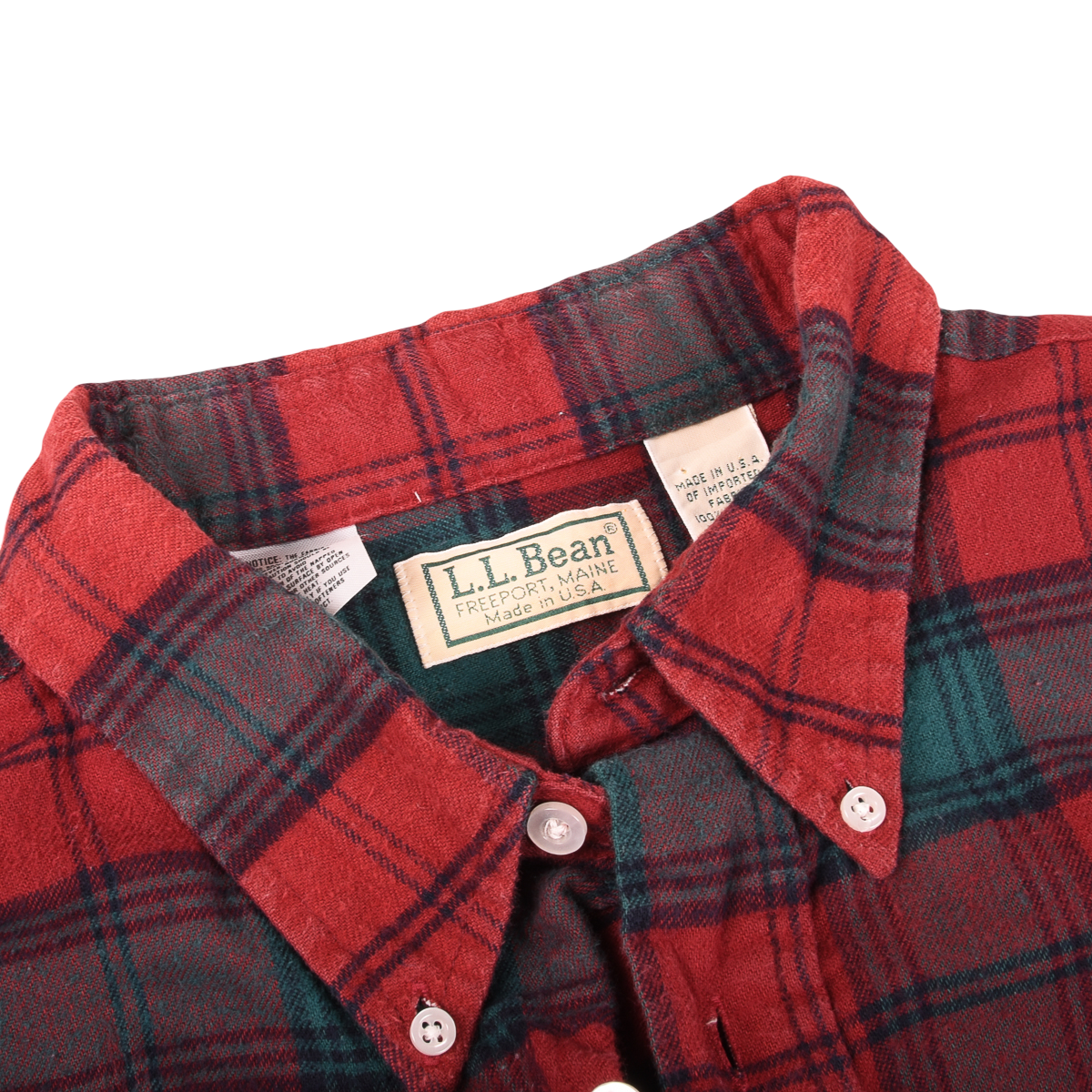 L.L. Bean 90s Made In USA Check Flannel Shirt
