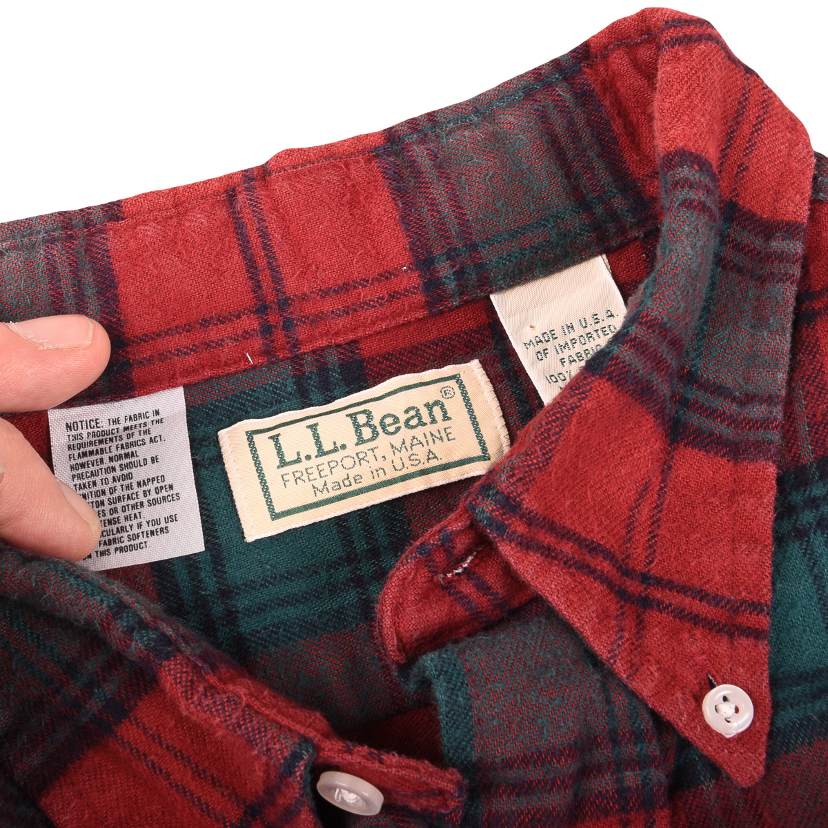 L.L. Bean 90s Made In USA Check Flannel Shirt
