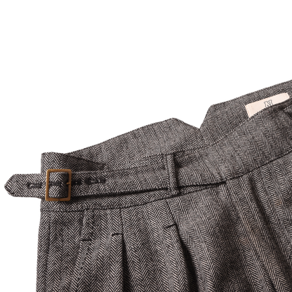 Namiman x Craftsman Herringbone Wool 'Gurkha' Trousers
