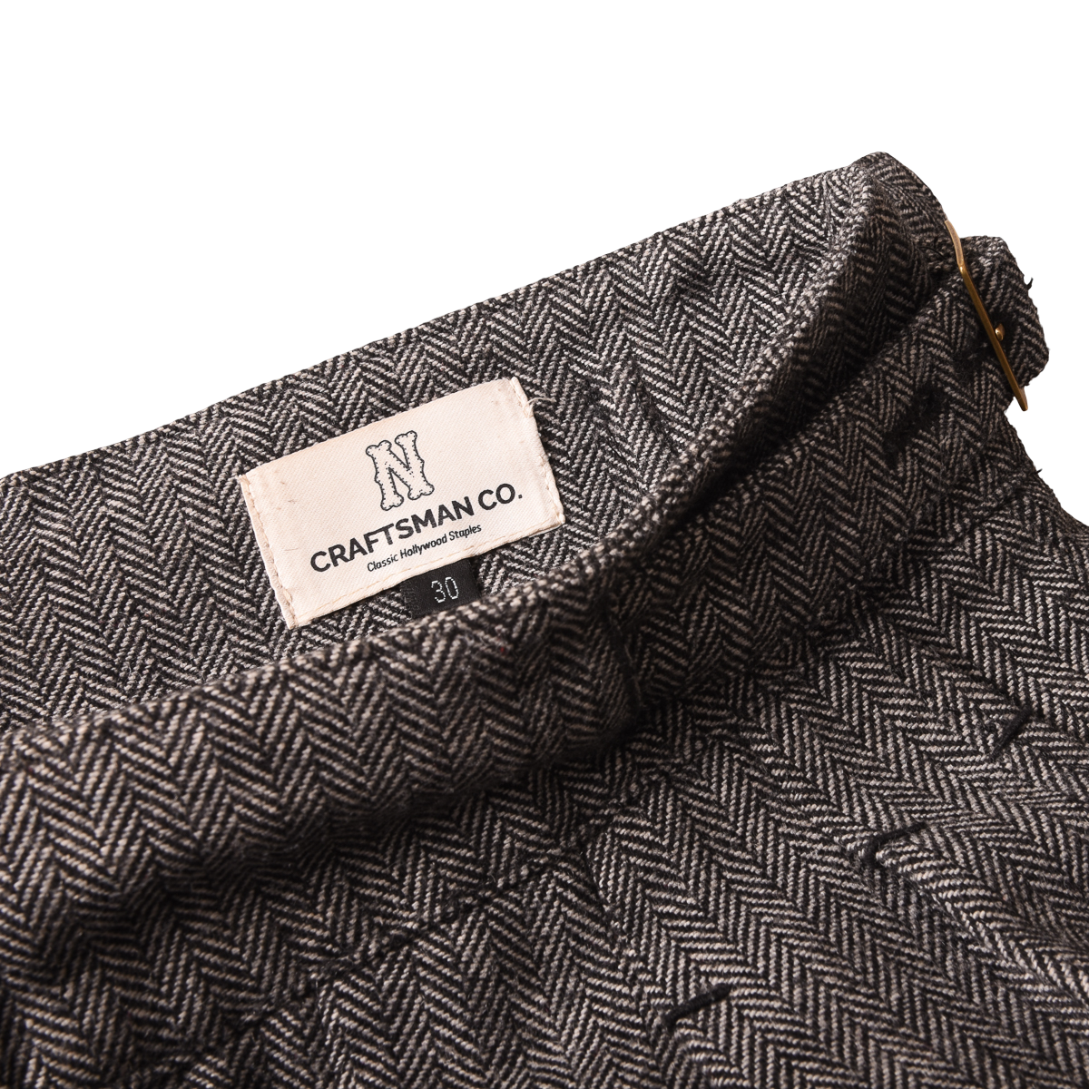 Namiman x Craftsman Herringbone Wool 'Gurkha' Trousers