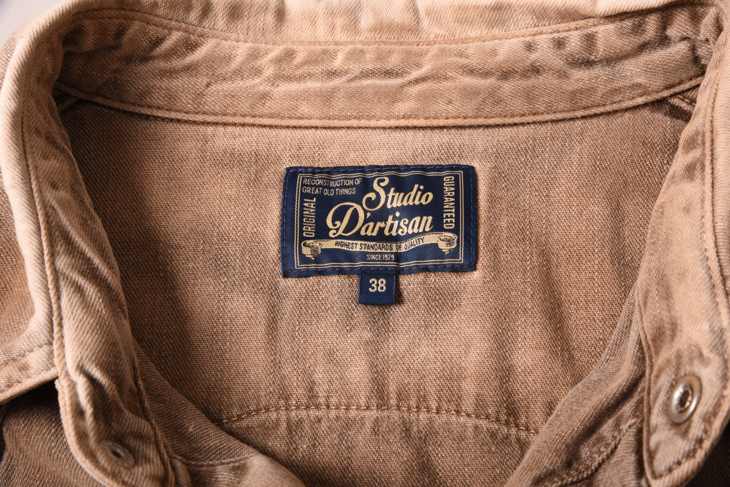 Studio D’Artisan 'Mud-Dyed' Denim Western Shirt