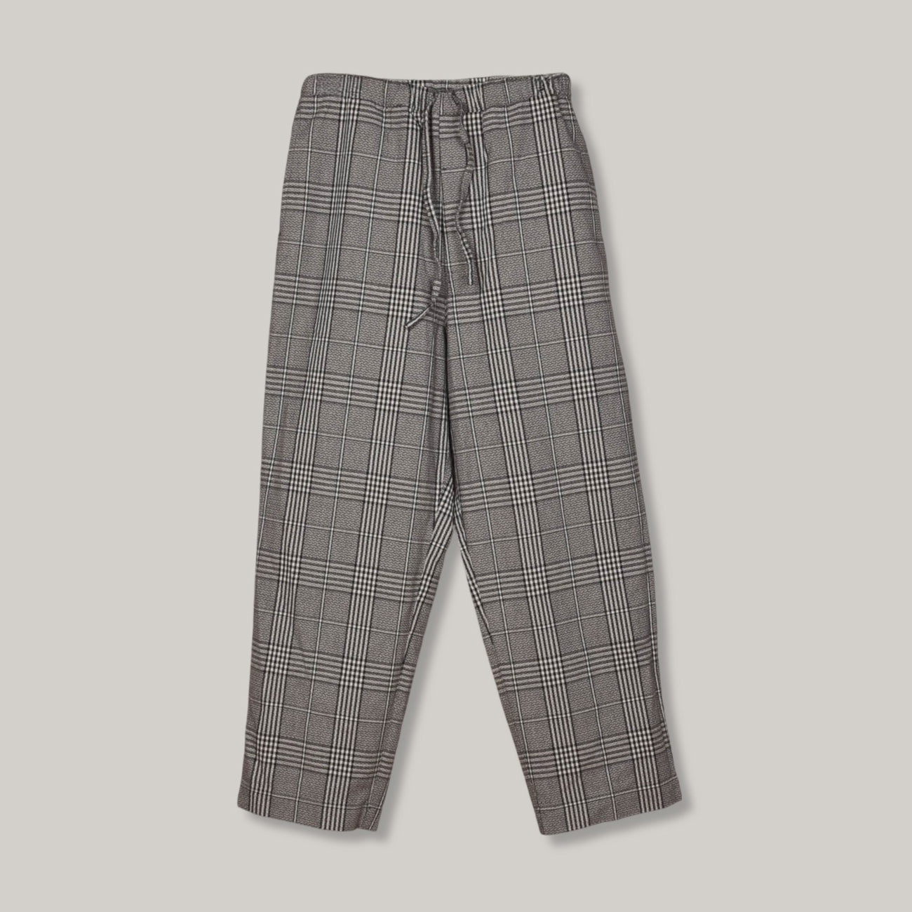 SNOW PEAK GLEN CHECK RELAXED PANTS - BLACK/GREY/WHITE