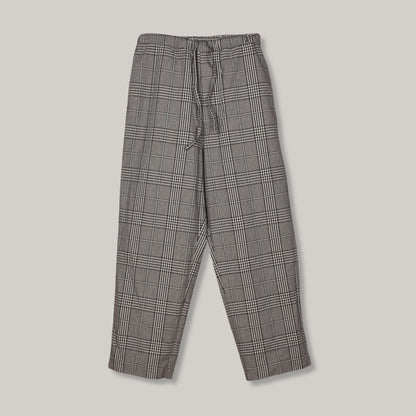 SNOW PEAK GLEN CHECK RELAXED PANTS - BLACK/GREY/WHITE