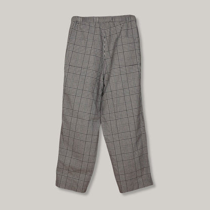 SNOW PEAK GLEN CHECK RELAXED PANTS - BLACK/GREY/WHITE