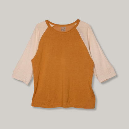 BELAFONTE RAGTIME BASEBALL TEE - MUSTARD/ WHITE