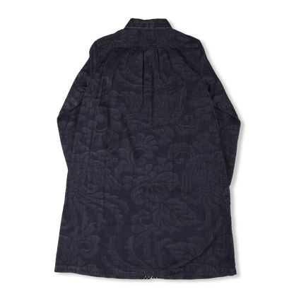 Blue Trick Round Collar Shop Coat