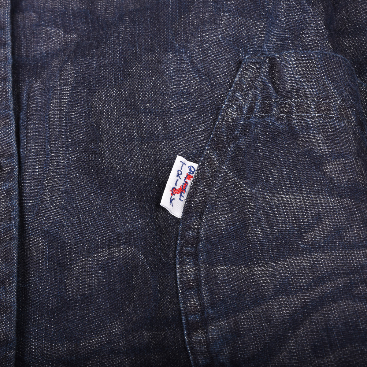 Blue Trick Round Collar Shop Coat