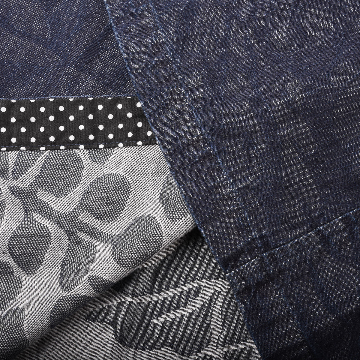 Blue Trick Round Collar Shop Coat