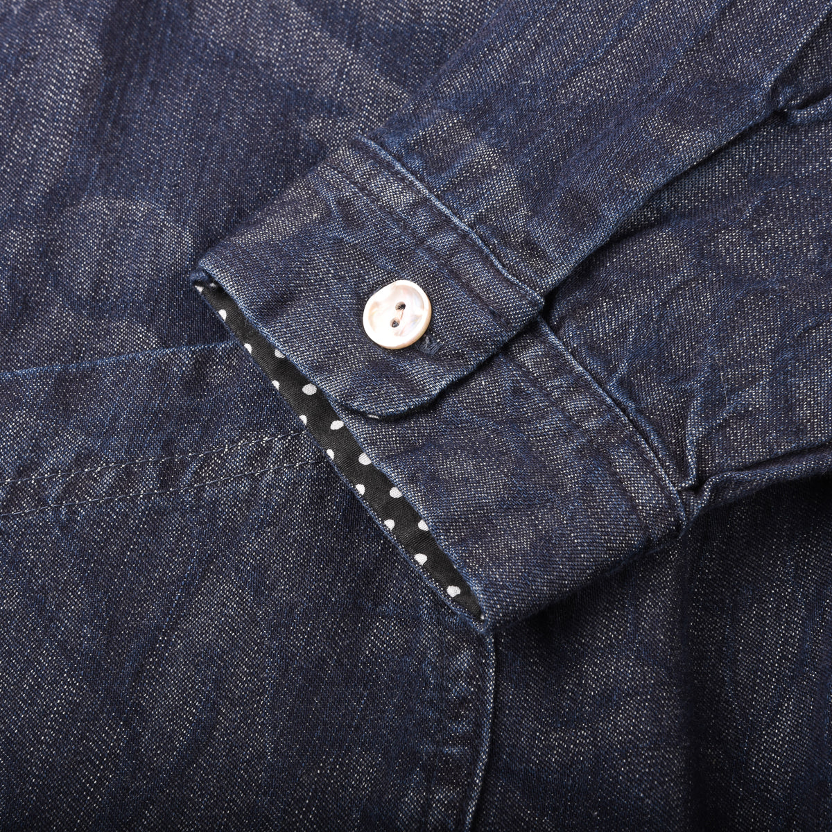 Blue Trick Round Collar Shop Coat