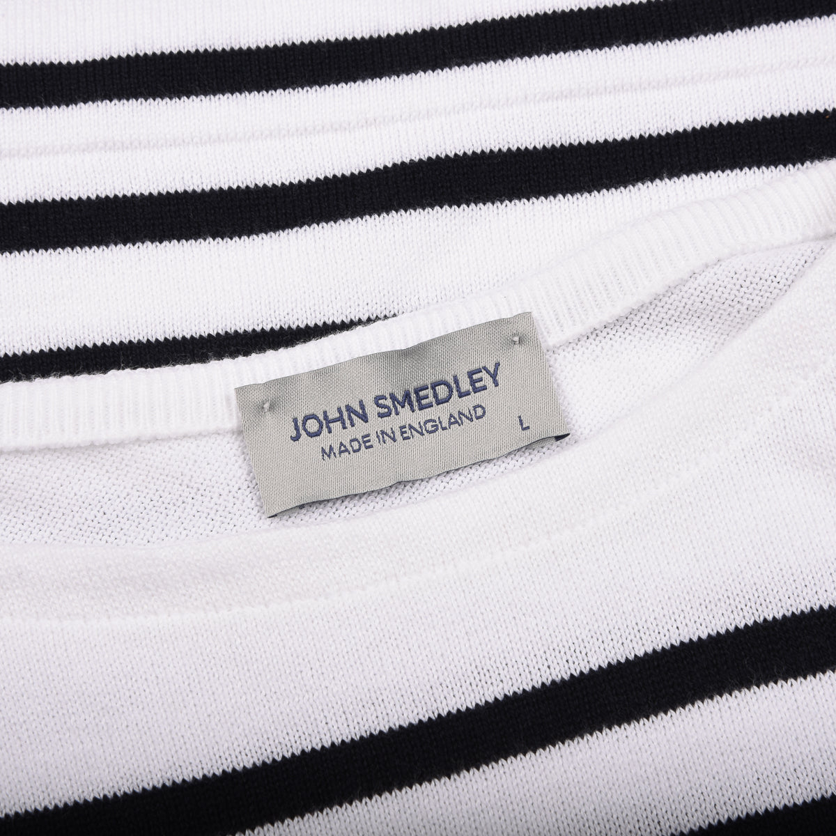 JOHN SMEDLEY BOAT NECK CHELTON STRIPED PULLOVER