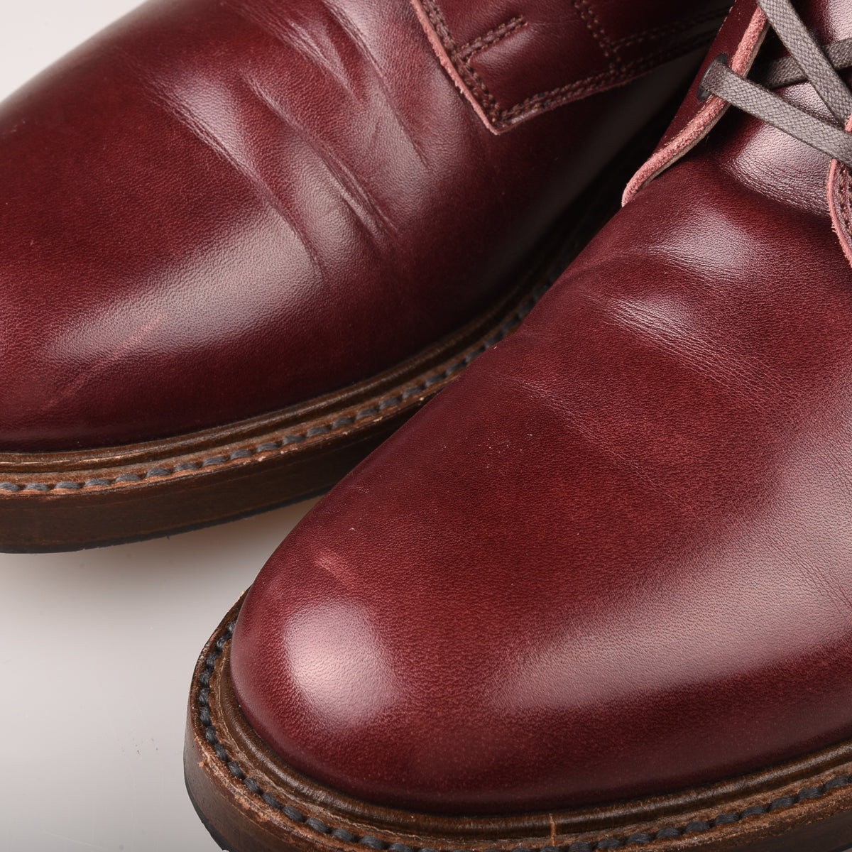 John Lofgren Steadfast Chukka Boots / French Calfskin Burgundy- us 10.5