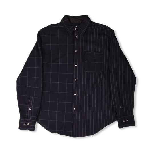 4SDesigns Knit Combo Check Shirt