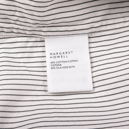 MARGARET HOWELL COTTON/SILK BLACK STRIPE MINIMAL SHIRT