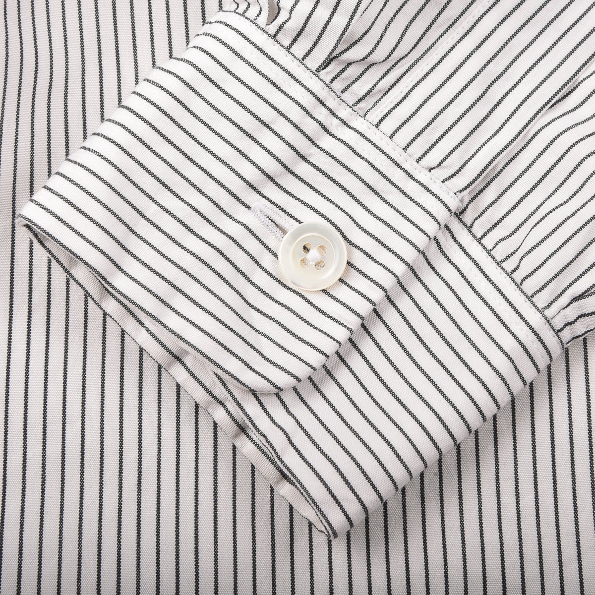 MARGARET HOWELL COTTON/SILK BLACK STRIPE MINIMAL SHIRT