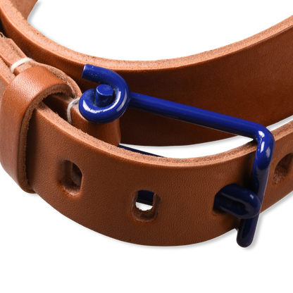 Tender Co. Belt Tan Leather Blue Buckle
