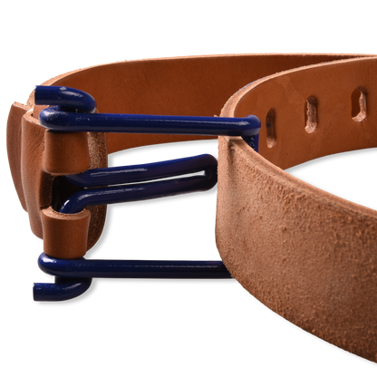 Tender Co. Belt Tan Leather Blue Buckle
