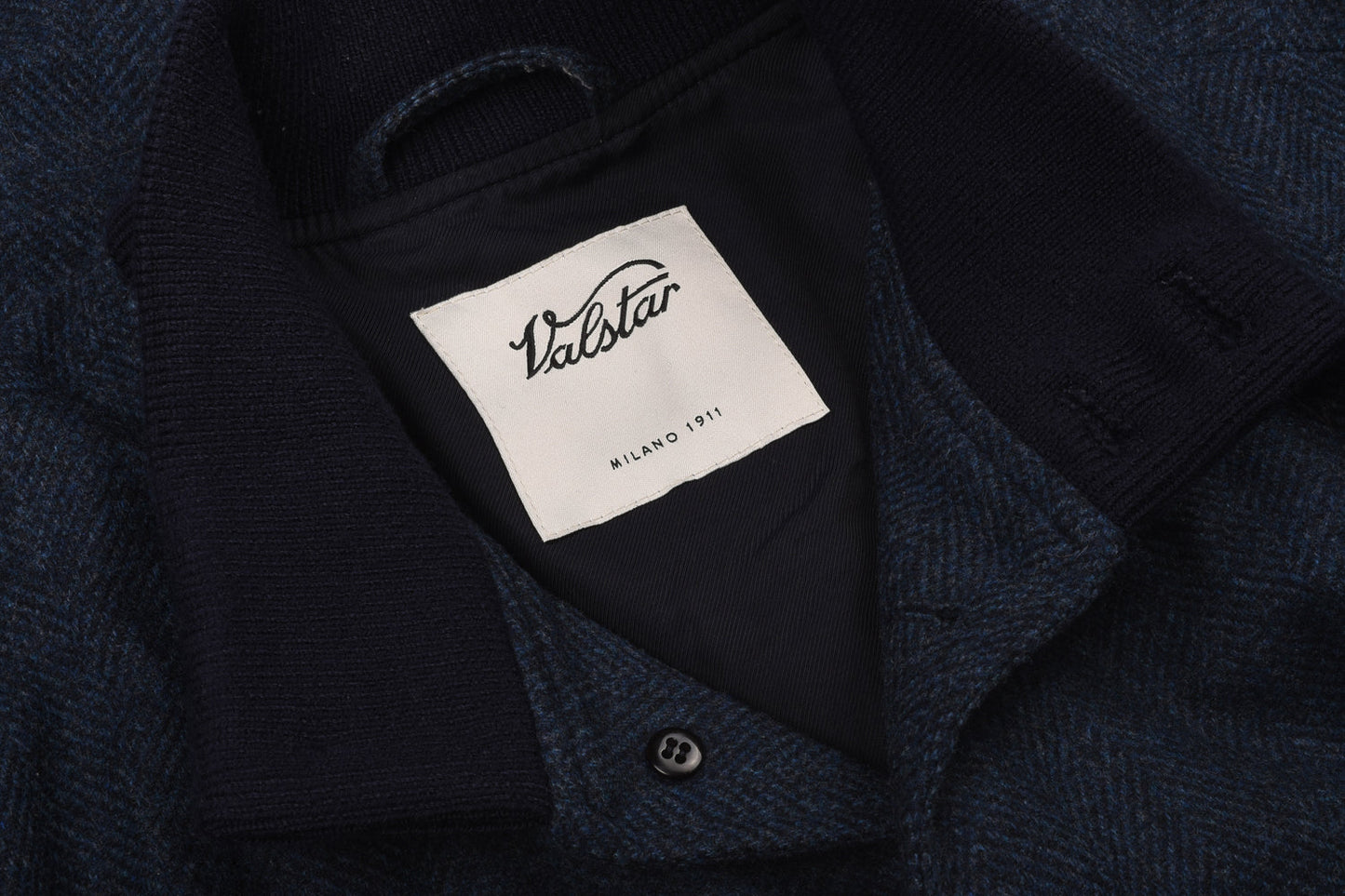 VALSTAR VALSTARINO BOMBER JACKET - NAVY HERRINGBONE