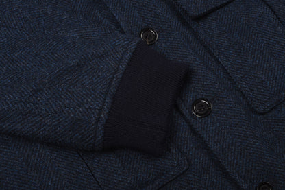 VALSTAR VALSTARINO BOMBER JACKET - NAVY HERRINGBONE