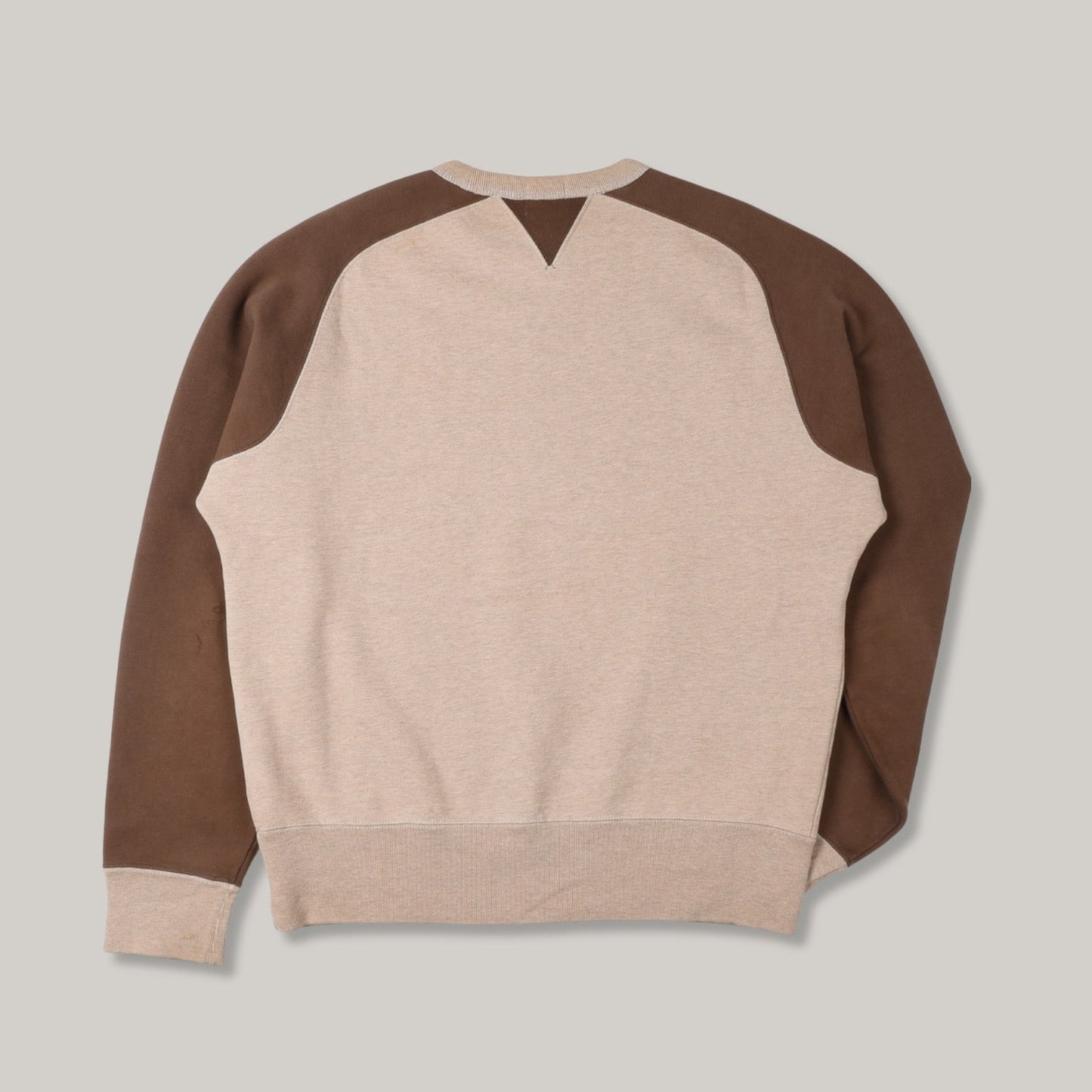 RRL SADDLE RAGLAN SWEAT - BROWN/ BEIGE