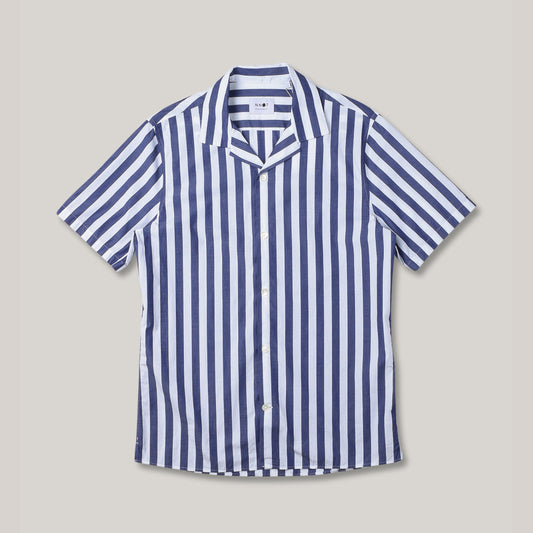 NN07 MIYAGI SHORT SLEEVED SHIRT SHIRT - BLUE STRIPE