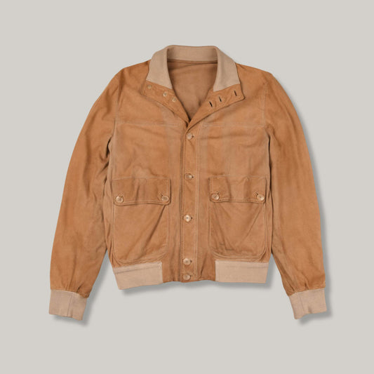 BALLY SUEDE BOMBER JACKET - TAN