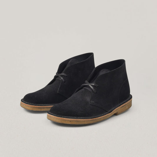 CLARKS SUEDE DESERT BOOT - BLACK