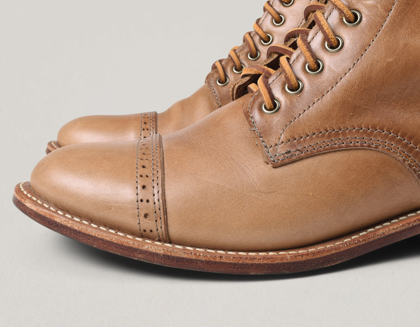 OAK STREET BOOTMAKERS CAP-TOE TRENCH BOOT - NATURAL CHROMEXCEL