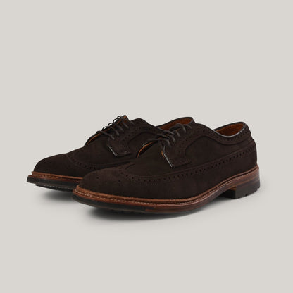 ALDEN LONGWING BLUCHER - DARK  BROWN SUEDE