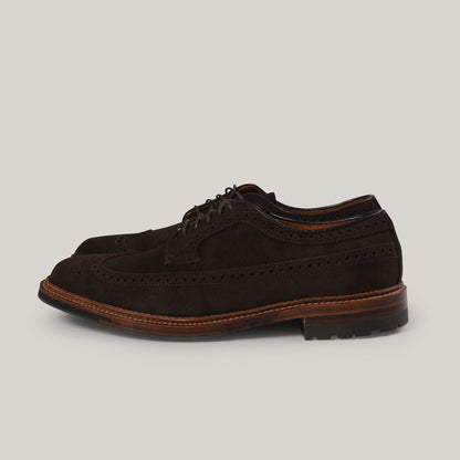 ALDEN LONGWING BLUCHER - DARK  BROWN SUEDE