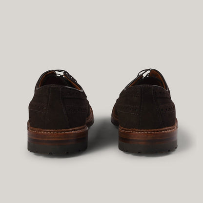 ALDEN LONGWING BLUCHER - DARK  BROWN SUEDE