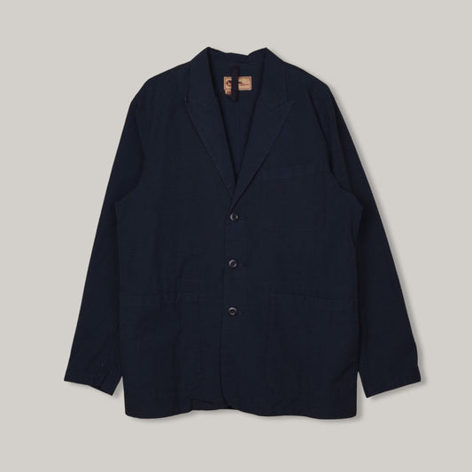 NIGEL CABOURN PEAK LAPEL BLAZER -  NAVY RIPSTOP