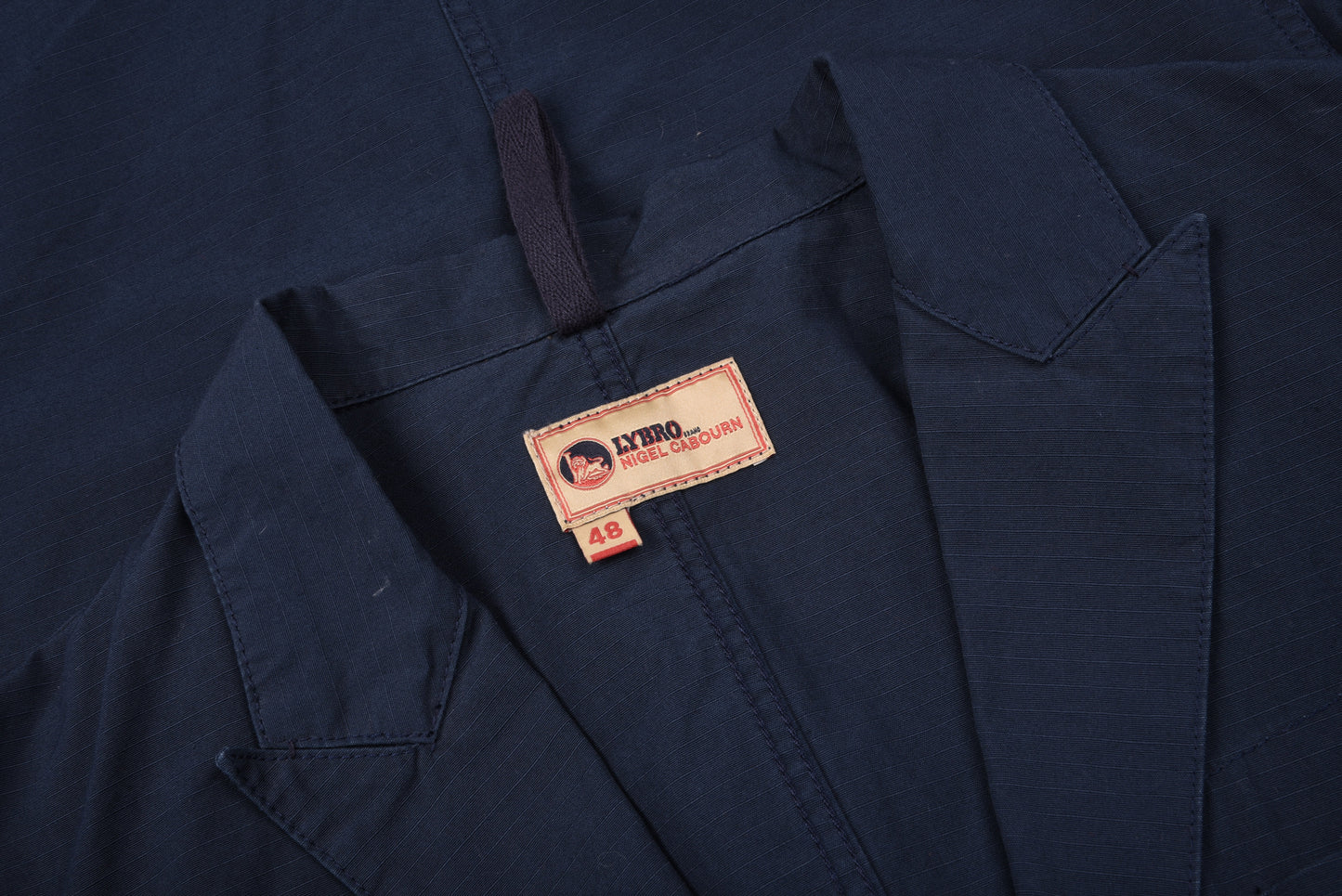 NIGEL CABOURN PEAK LAPEL BLAZER -  NAVY RIPSTOP