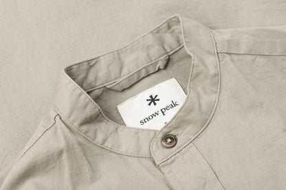 SNOW PEAK OG POPLIN STAND COLLAR SHIRT - BEIGE