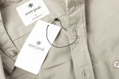 SNOW PEAK OG POPLIN STAND COLLAR SHIRT - BEIGE