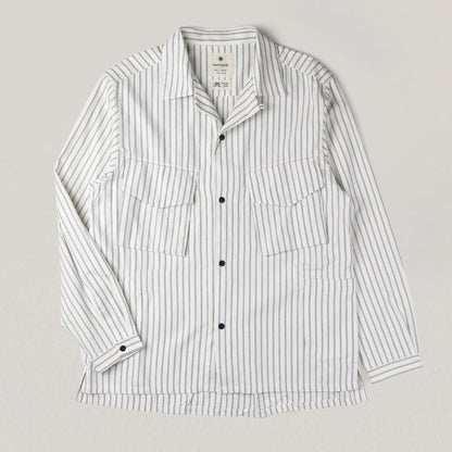 SNOW PEAK TAKIBI SHIRT - ECRU/ NAVY