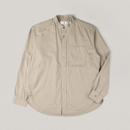 SNOW PEAK OG POPLIN STAND COLLAR SHIRT - BEIGE