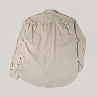 SNOW PEAK OG POPLIN STAND COLLAR SHIRT - BEIGE