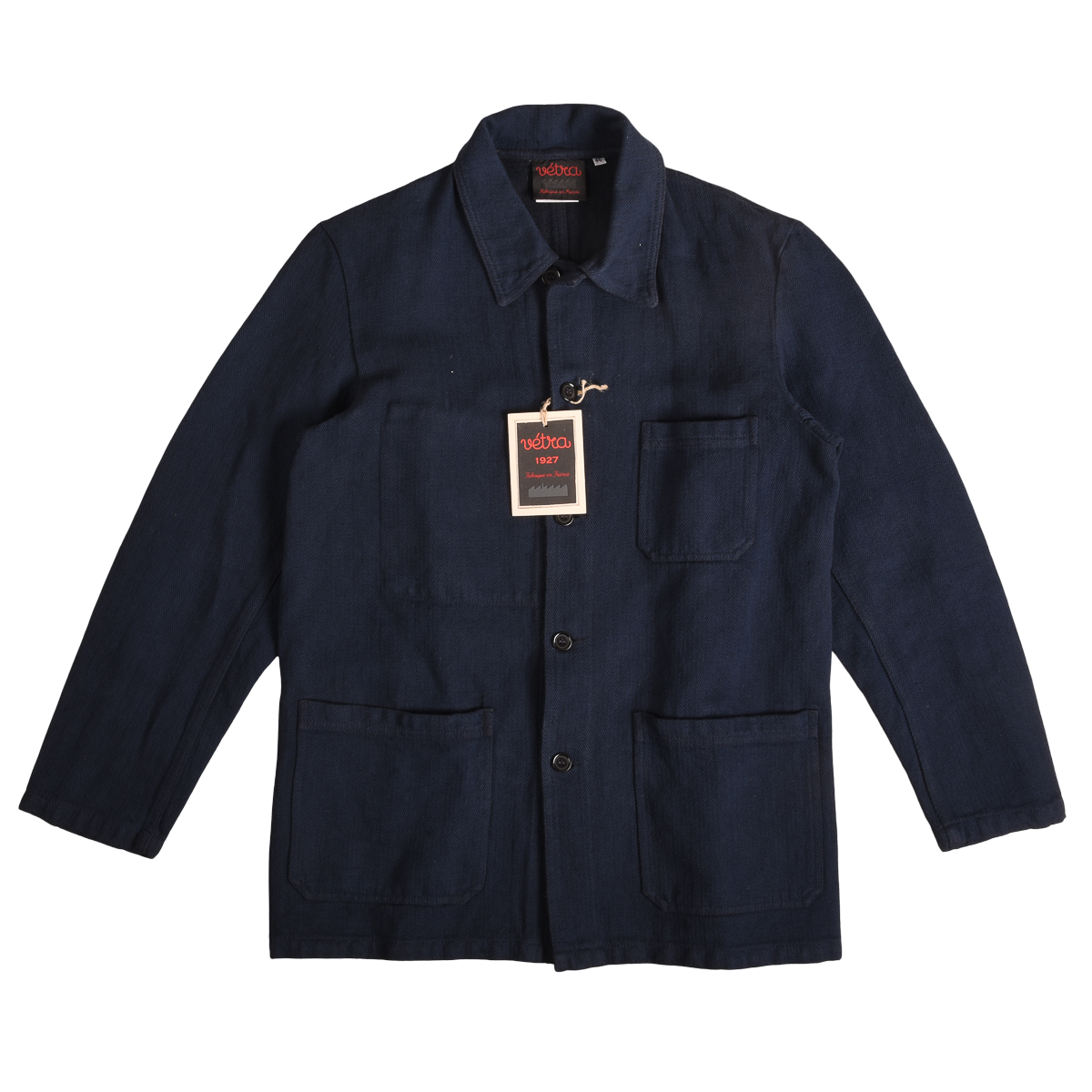 Vétra Workwear Jacket Navy Overdyed Herringbone