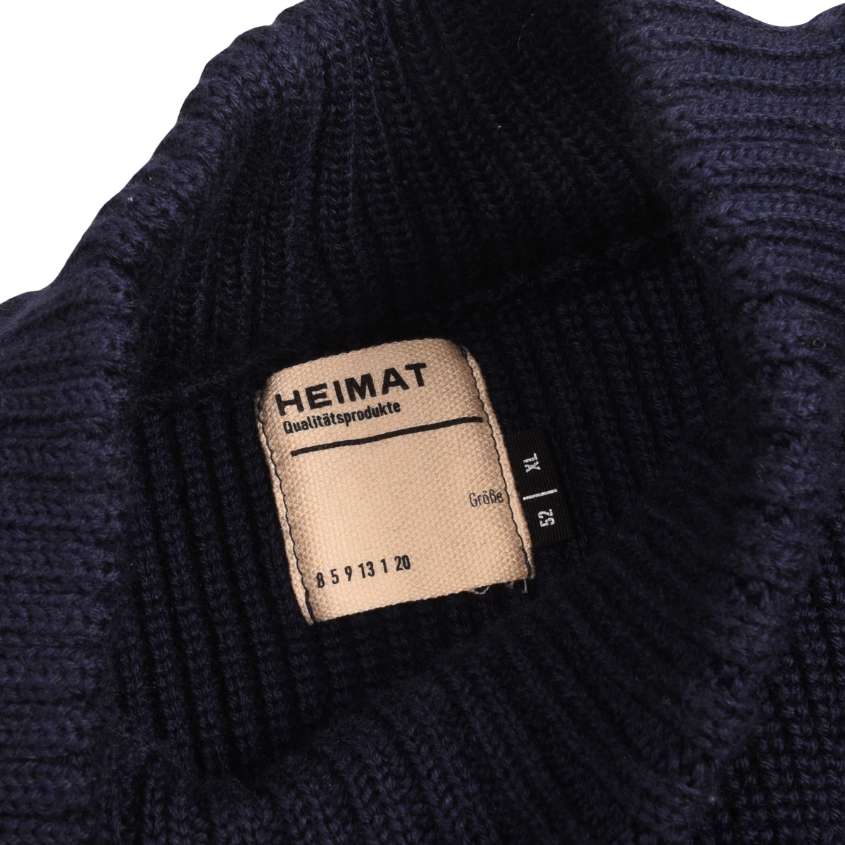 Heimat Wool Sashiko Repaired Navy Sweater