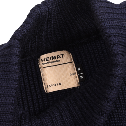 Heimat Wool Sashiko Repaired Navy Sweater