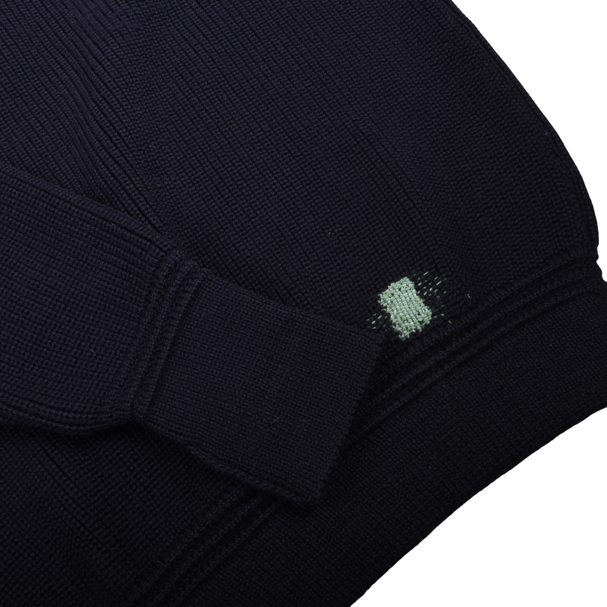 Heimat Wool Sashiko Repaired Navy Sweater
