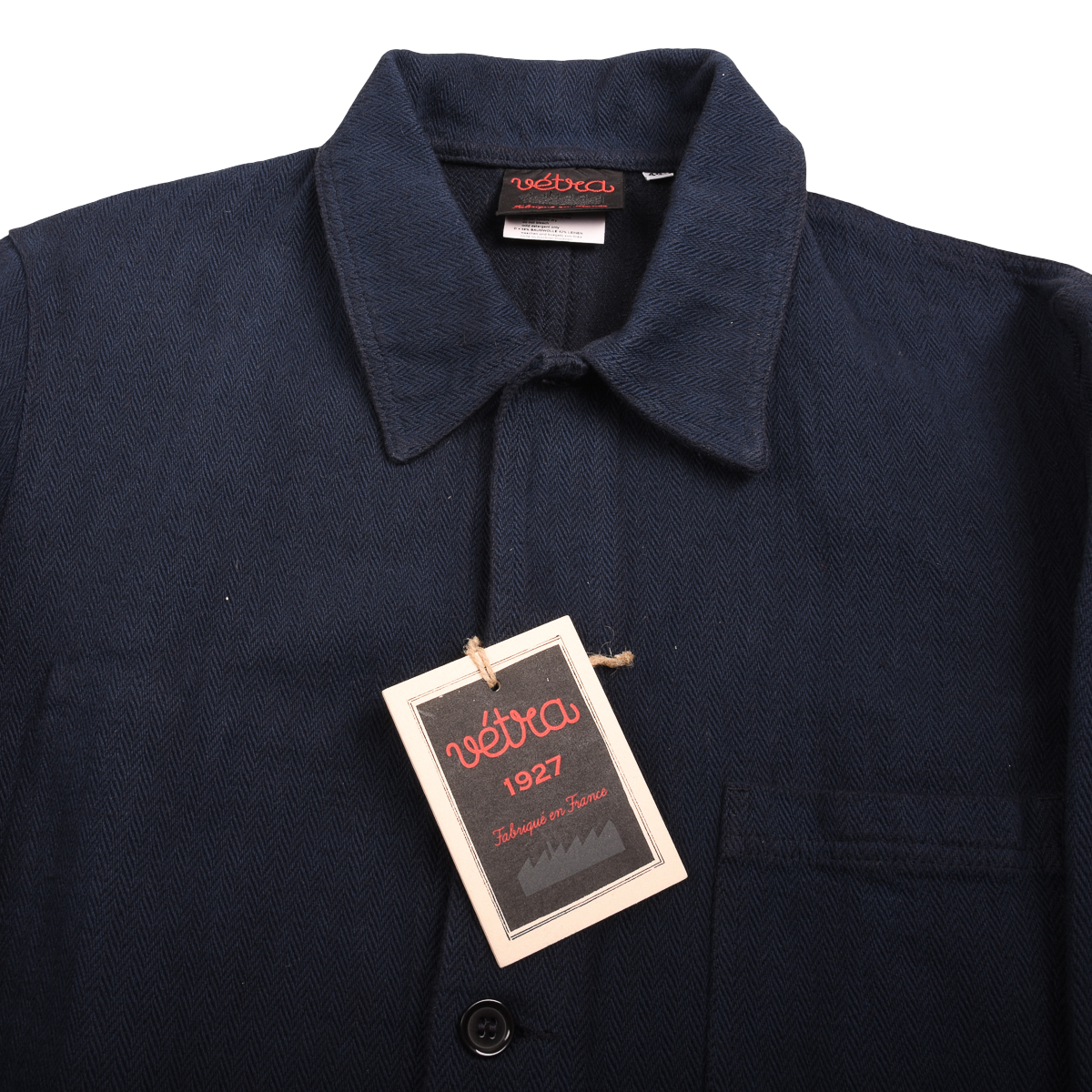 Vétra Workwear Jacket Navy Overdyed Herringbone