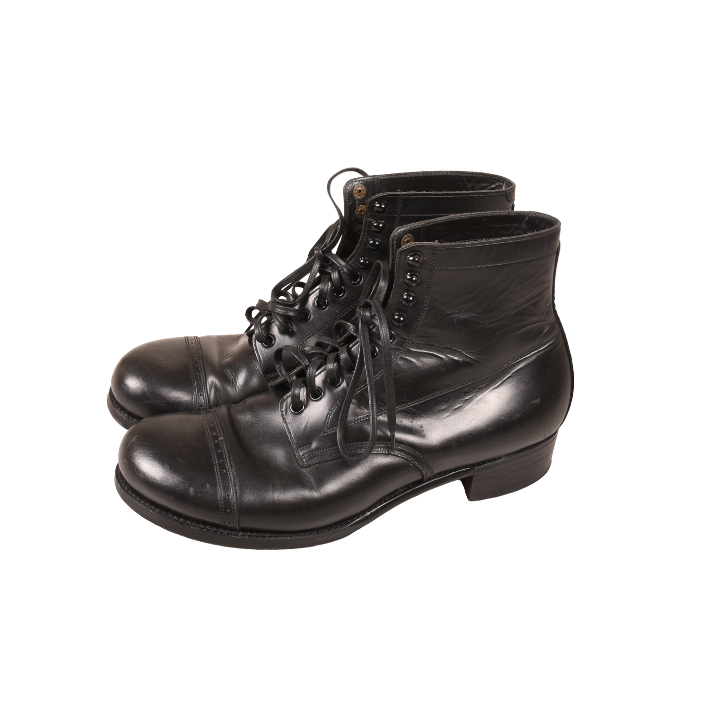 Black Sign Army Last Mid Cut Made in Japan Clinch Boots