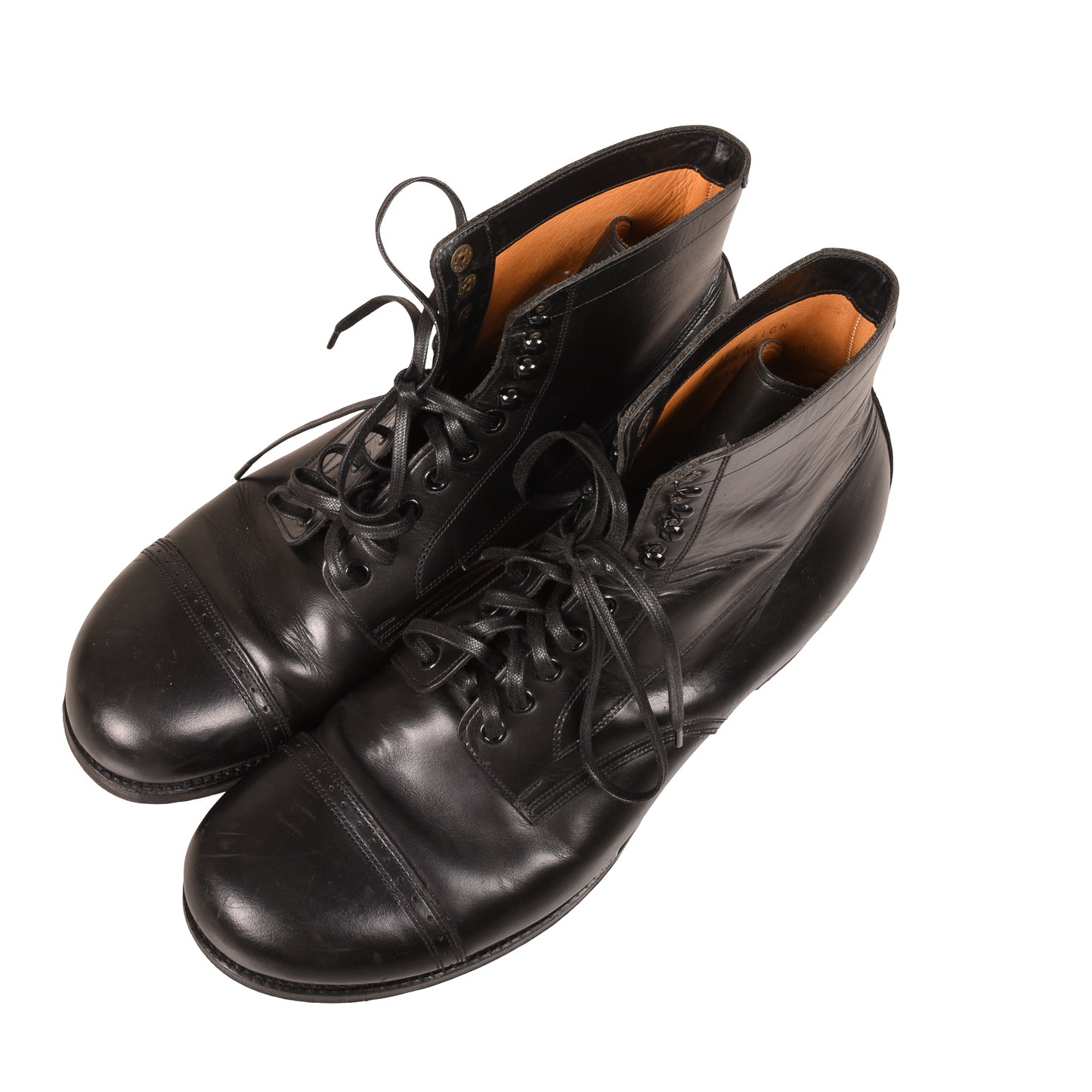 Black Sign Army Last Mid Cut Made in Japan Clinch Boots