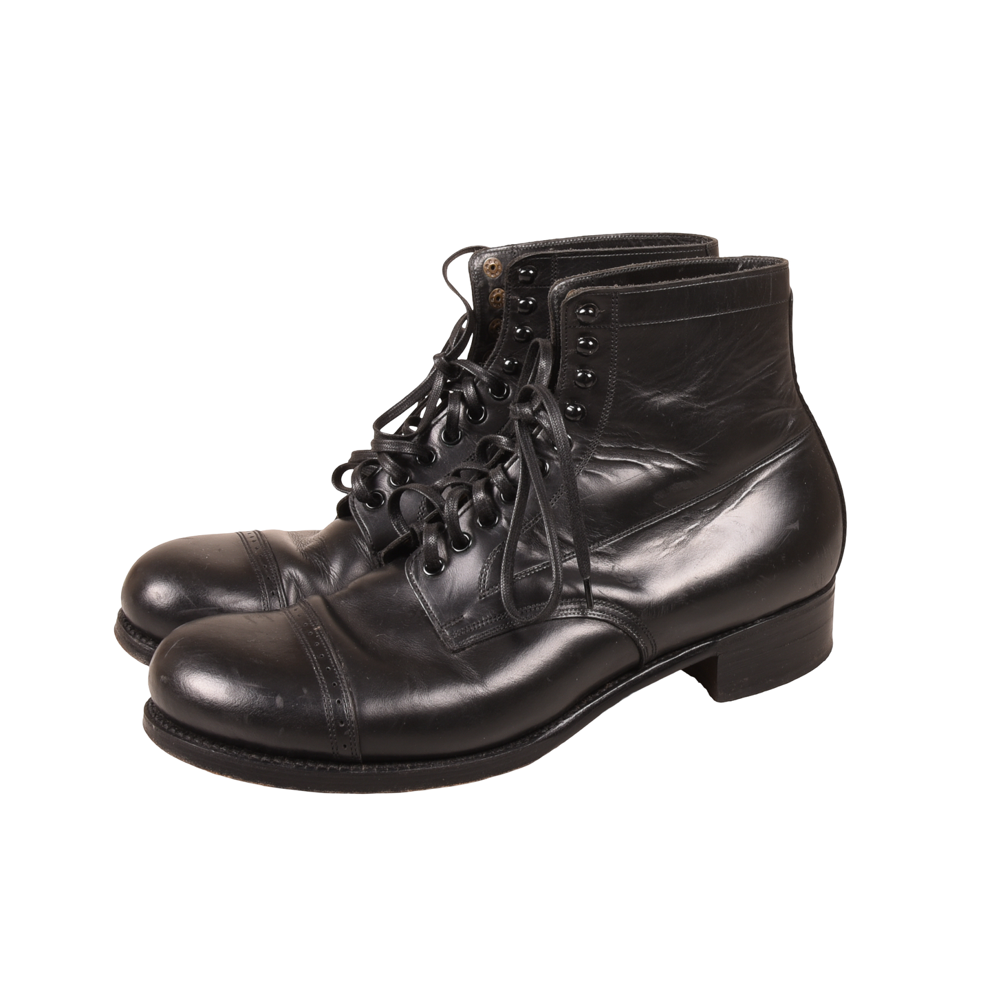 Black Sign Army Last Mid Cut Made in Japan Clinch Boots